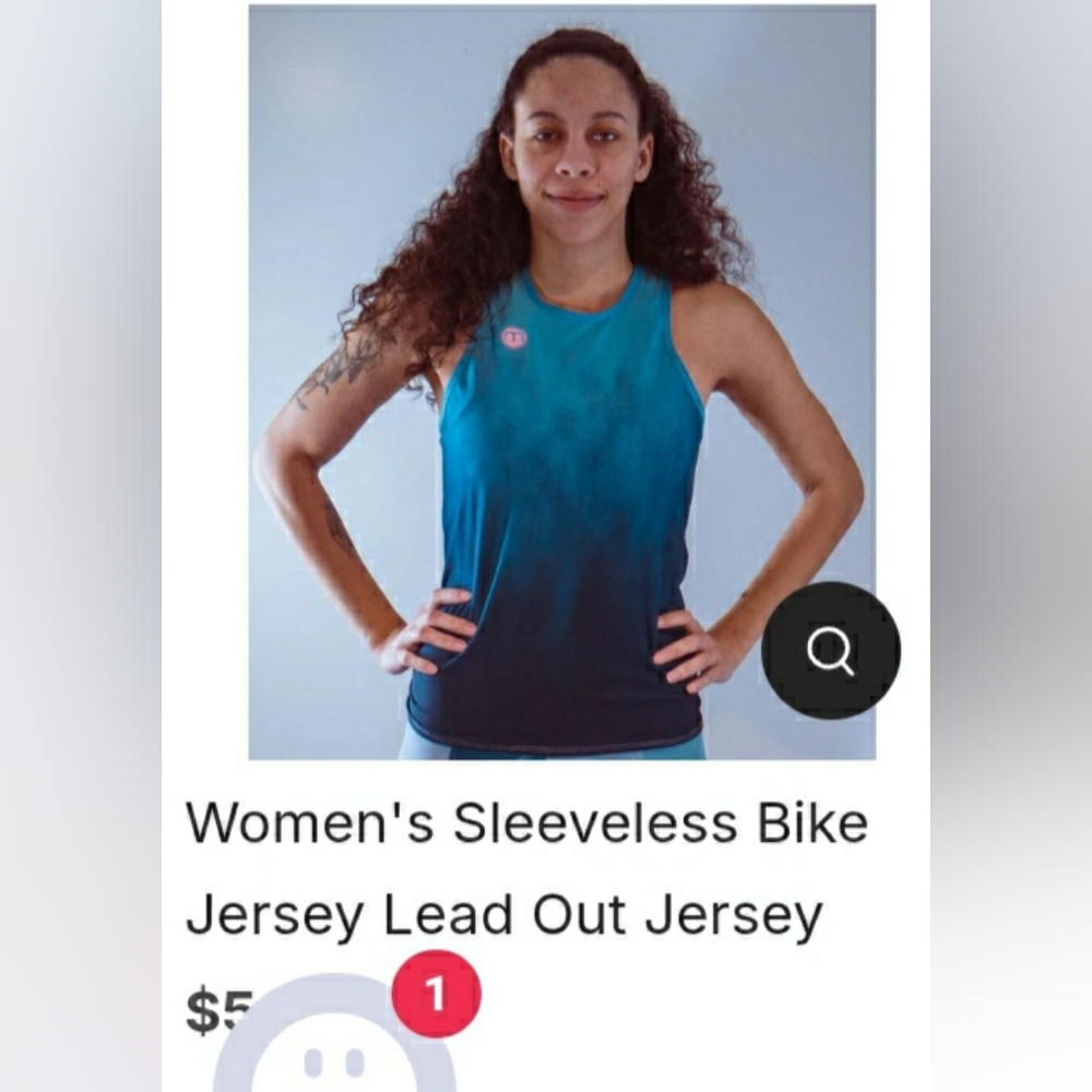 TWO Moxie Women's Racerback BlueBlack Jersey Tops With Three Large Back Pockets.